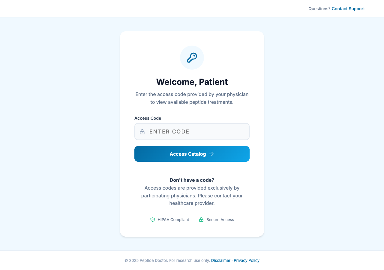 Peptide Doctor patient portal